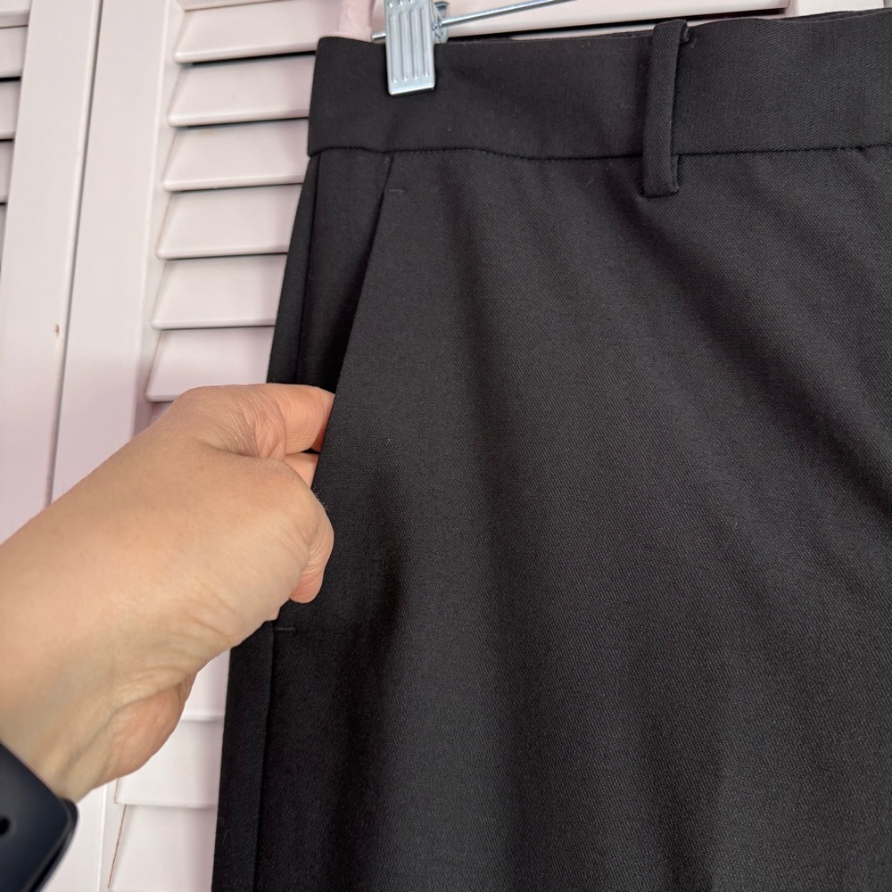 Helmut Lang Wool Cropped Black Pants Trousers Ankle Size 10 - Picture 6 of 9